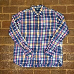 Ralph Lauren Blue and Pink Plaid Shirt
